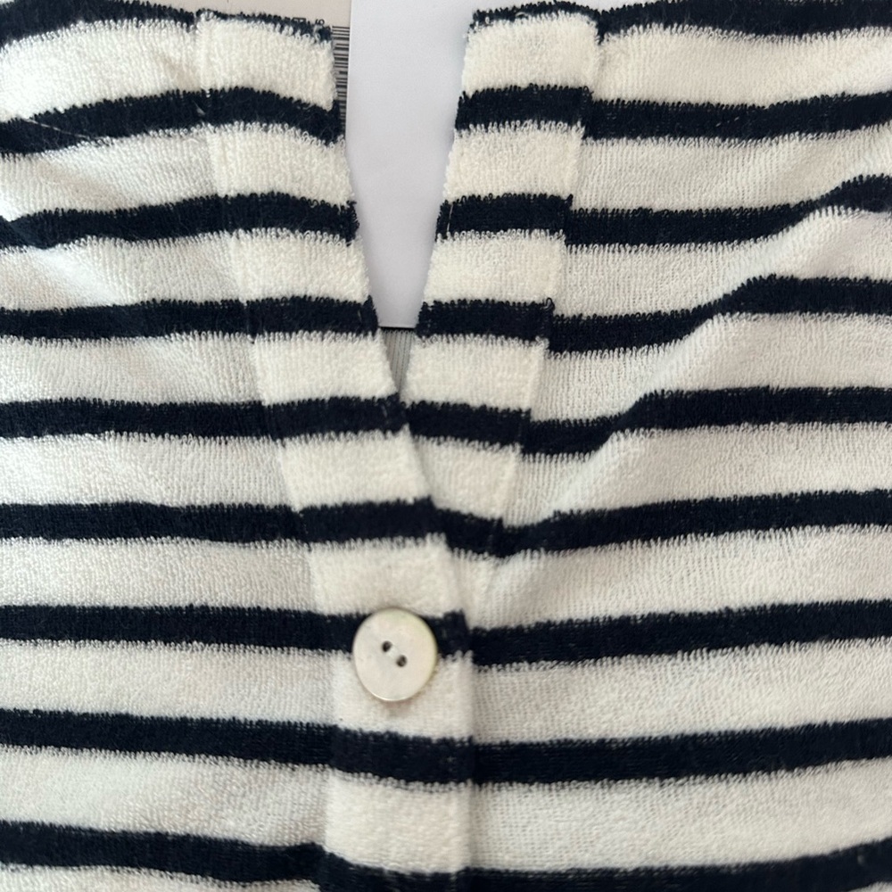 NWT J.Jill Navy/White Stripe Terry Pullover w Kangaroo Pocket SZ S - Super Cute! - Picture 8 of 9